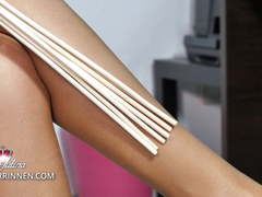 Office Mistress: Look down, my horny nylon office slave!